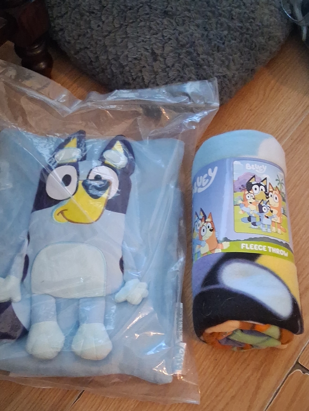 Bluey Plush Pillow & Blue Fleece Throw Set - Blue